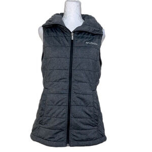 Columbia Charcoal Gray Insulated Mock Neck Collar Vest - Size Small